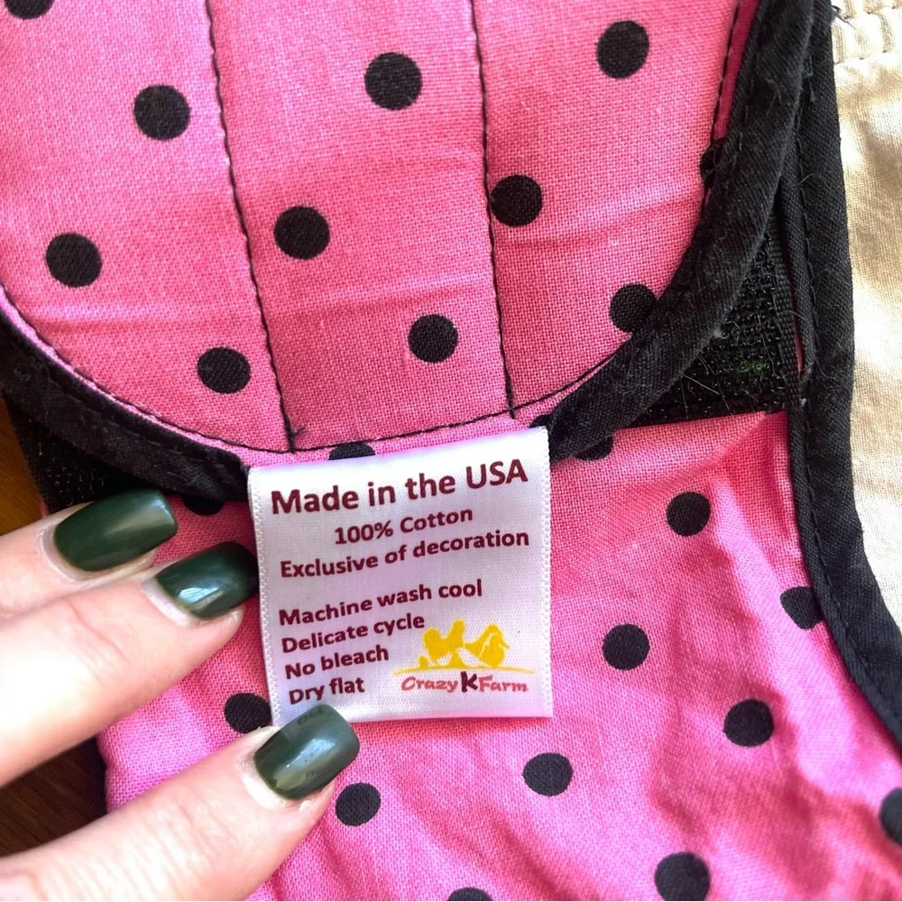 Kitty Holster Pink Black Polka Dot Harness & Leash Set XL Fat Cat Bundle